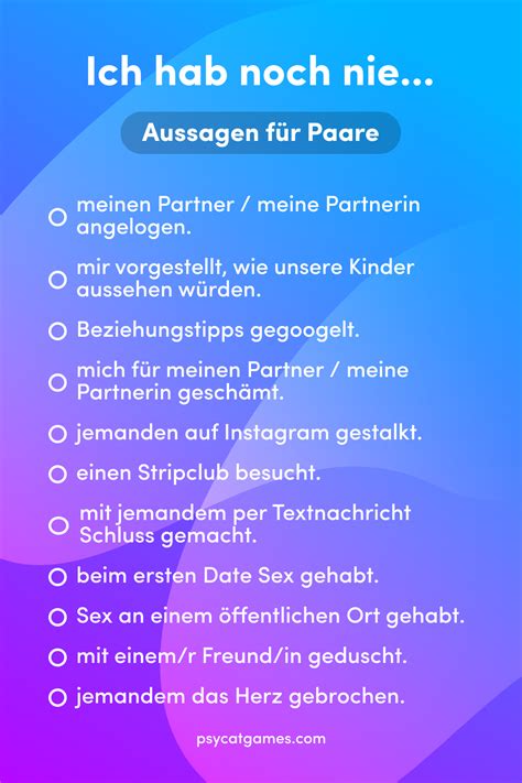 Fragen für das Spiel „Ich hab noch nie .